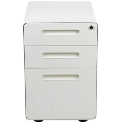 Emma and Oliver Ergonomic 3-Drawer Mobile Locking Filing Cabinet Storage Organizer