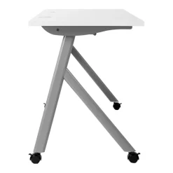 Emma and Oliver Griffin Heavy-Duty Flip Top Training Table with Nesting Design, Privacy Panel, Y-Legs, Tabletop, Metal Frame