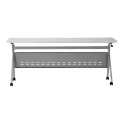 Emma and Oliver Griffin Heavy-Duty Flip Top Training Table with Nesting Design, Privacy Panel, Y-Legs, Tabletop, Metal Frame
