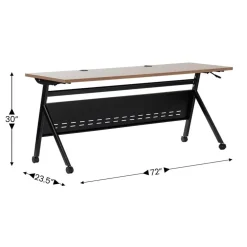 Emma and Oliver Griffin Heavy-Duty Flip Top Training Table with Nesting Design, Privacy Panel, Y-Legs, Tabletop, Metal Frame