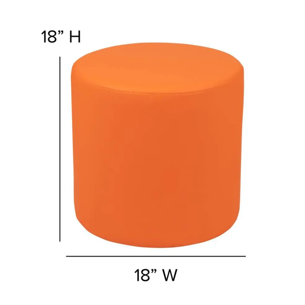 Emma and Oliver 18"H Soft Seating Flexible Circle Backless Chair for Classrooms and Common Spaces