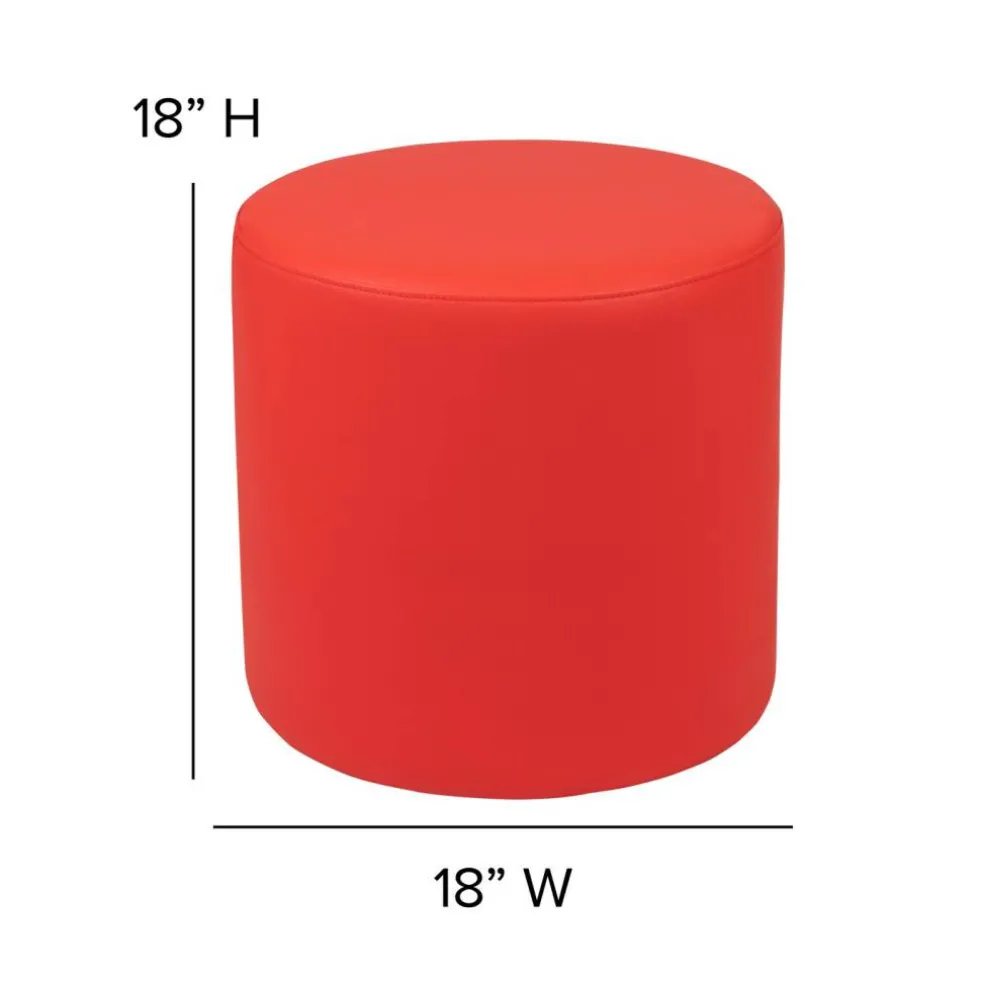 Emma and Oliver 18"H Soft Seating Flexible Circle Backless Chair for Classrooms and Common Spaces