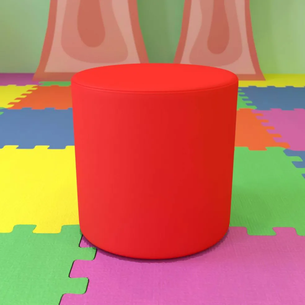 Emma and Oliver 18"H Soft Seating Flexible Circle Backless Chair for Classrooms and Common Spaces
