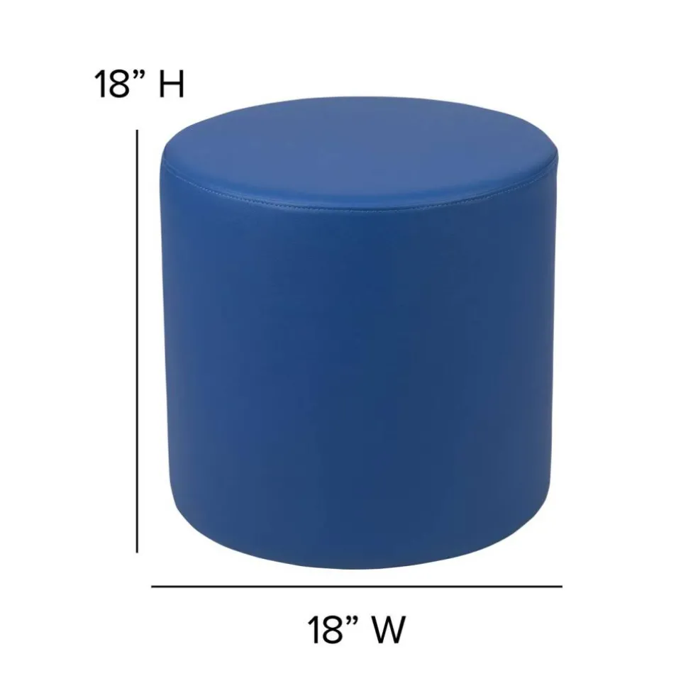 Emma and Oliver 18"H Soft Seating Flexible Circle Backless Chair for Classrooms and Common Spaces