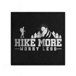 Engravable Leather Patch Blanks for Hats, Jackets & Bags – Laserable Faux Leather Patches with Adhesive & Stitch – Leatherette Apparel Patches (Square, 5 Pack)