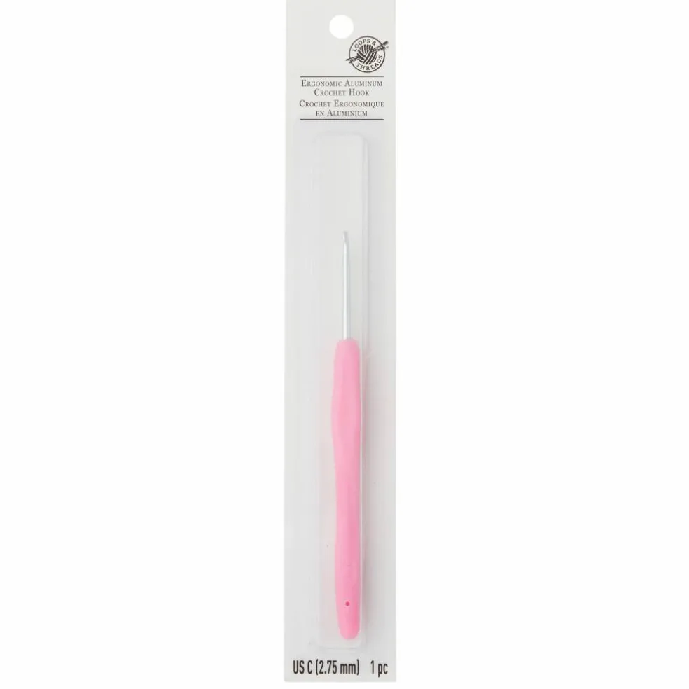 Ergonomic Aluminum Crochet Hook by Loops & Threads®