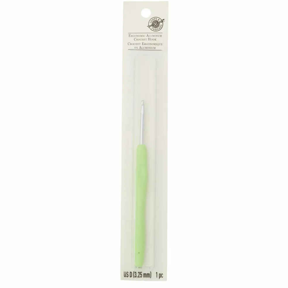 Ergonomic Aluminum Crochet Hook by Loops & Threads®