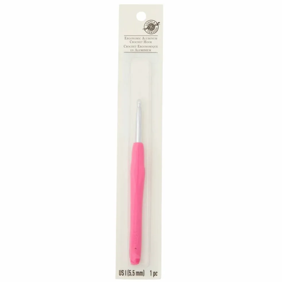 Ergonomic Aluminum Crochet Hook by Loops & Threads®