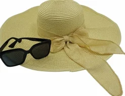 4E's Novelty Floppy Sun Hat with Sunglasses – UPF 50+ Packable Beach Hat for Women Travel