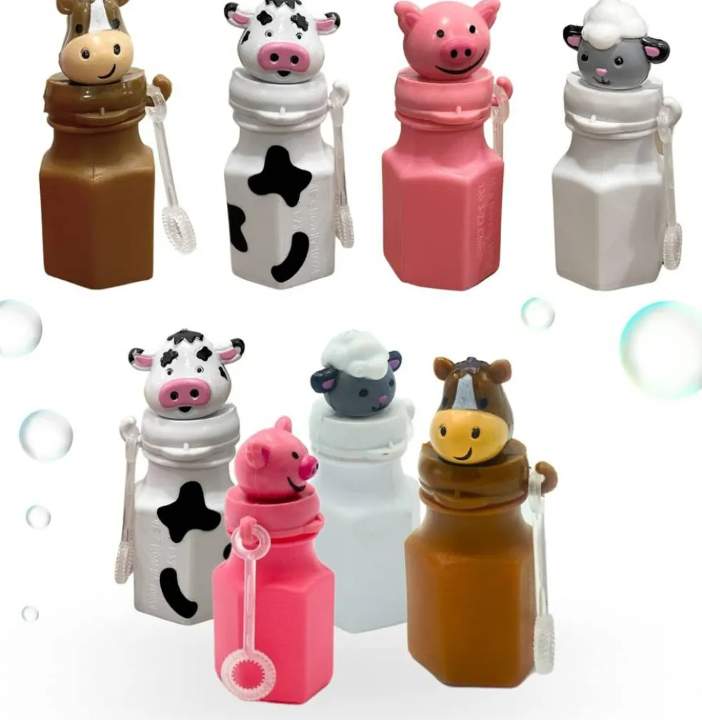 4E's Novelty 24 Pack Farm Animal Bubbles Party Favors - Barnyard Farm Animal Bubbles, Farm Party Favors