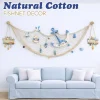 4E's Novelty 3 Pack Fish Net Decorations - Natural Cotton 14ft x 4ft Beach Themed Party Decor
