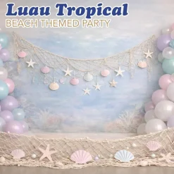 4E's Novelty 3 Pack Fish Net Decorations - Natural Cotton 14ft x 4ft Beach Themed Party Decor