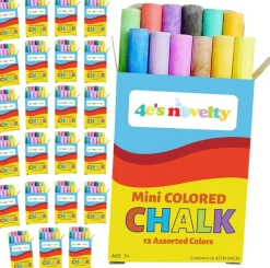 4E’s Novelty 288 pcs Mini Chalk Set - 24 Boxes Sidewalk Chalk Summer Party Favors, Goodie Bag Stuffers, Non-Toxic Chalk for Toddlers