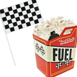 4E's Novelty 24 Race Car Popcorn Boxes w/ 24 Checkered Flags - Car Themed Party Decorations & Supplies