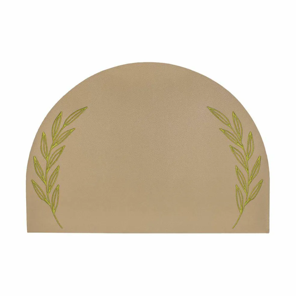 Eucalyptus Embroidered Leatherette Placemat - Set of 4