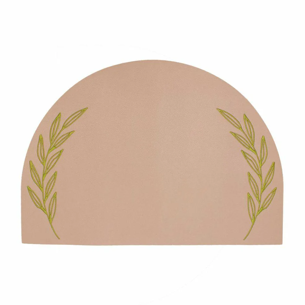 Eucalyptus Embroidered Leatherette Placemat - Set of 4