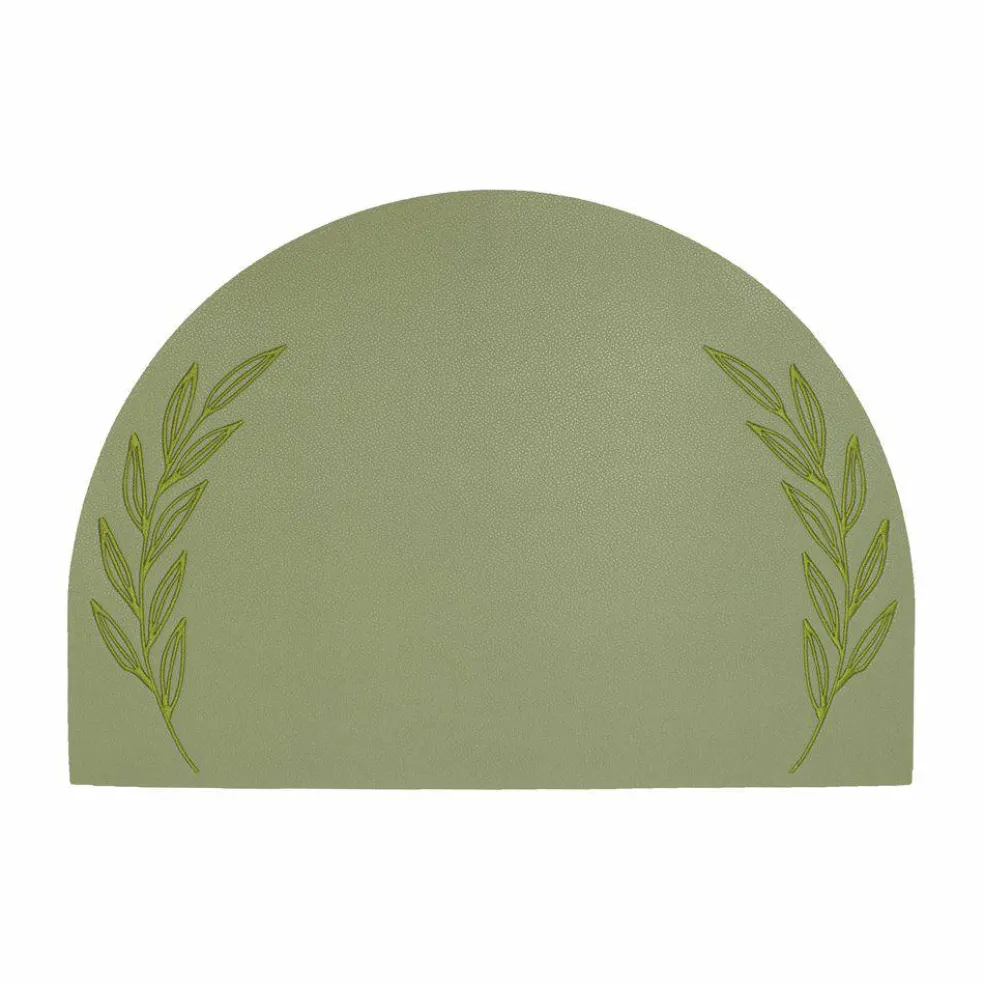 Eucalyptus Embroidered Leatherette Placemat - Set of 4