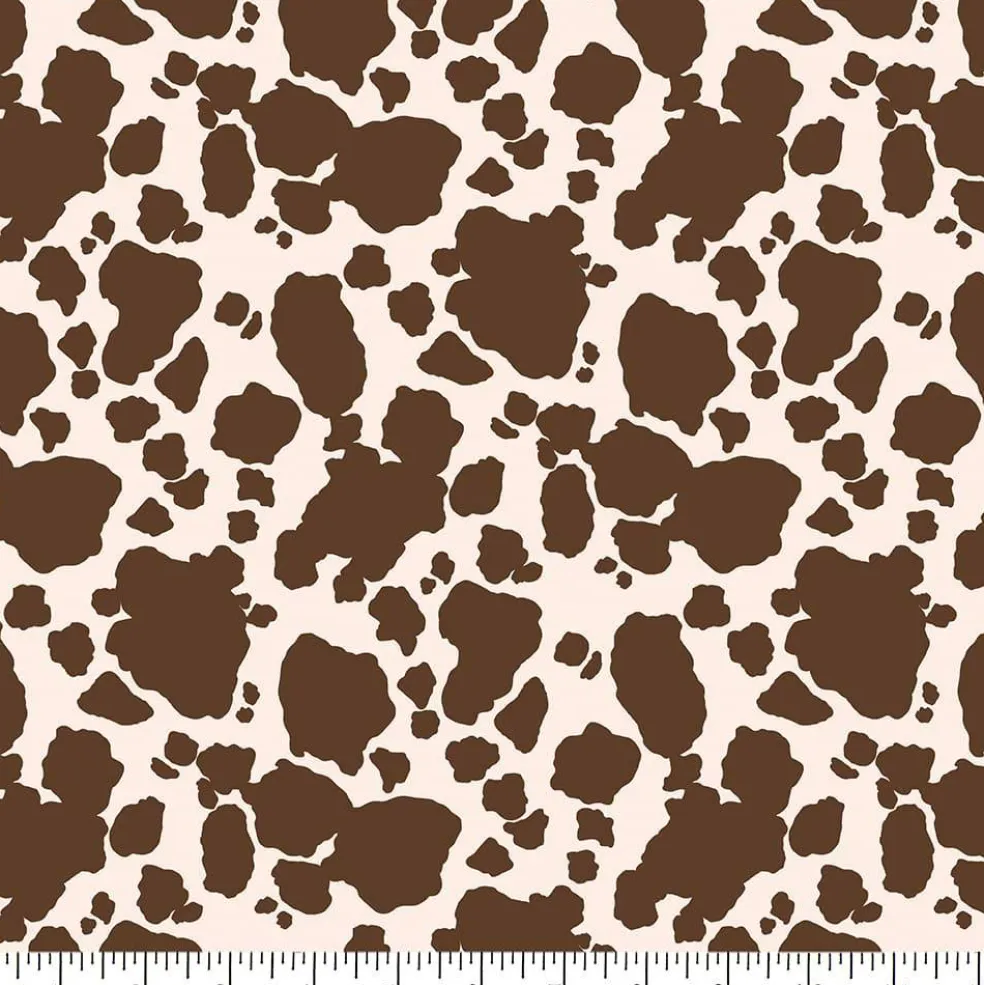 Eugene Textiles Brown Cow Print Cotton Quilting Fabric