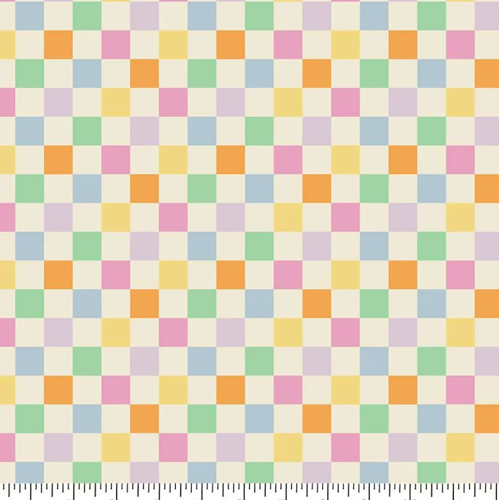 Eugene Textiles Colorful Checker Cotton Quilting Fabric