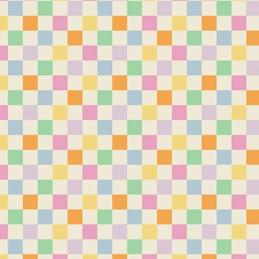 Eugene Textiles Colorful Checker Cotton Quilting Fabric