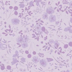 Eugene Textiles Monochrome Purple Floral Cotton Quilting Fabric