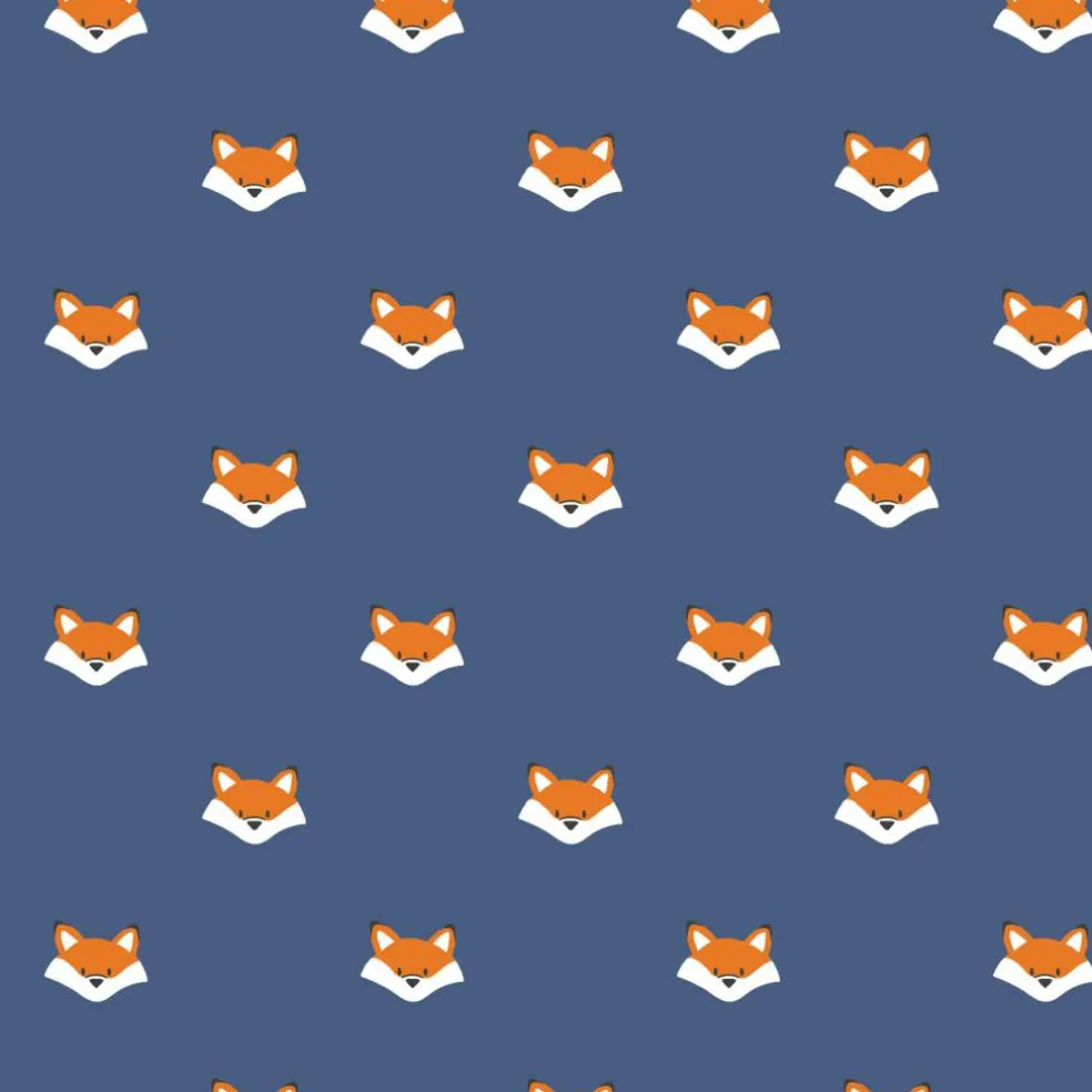 Eugene Textiles Navy Fox Flannel
