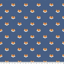 Eugene Textiles Navy Fox Flannel