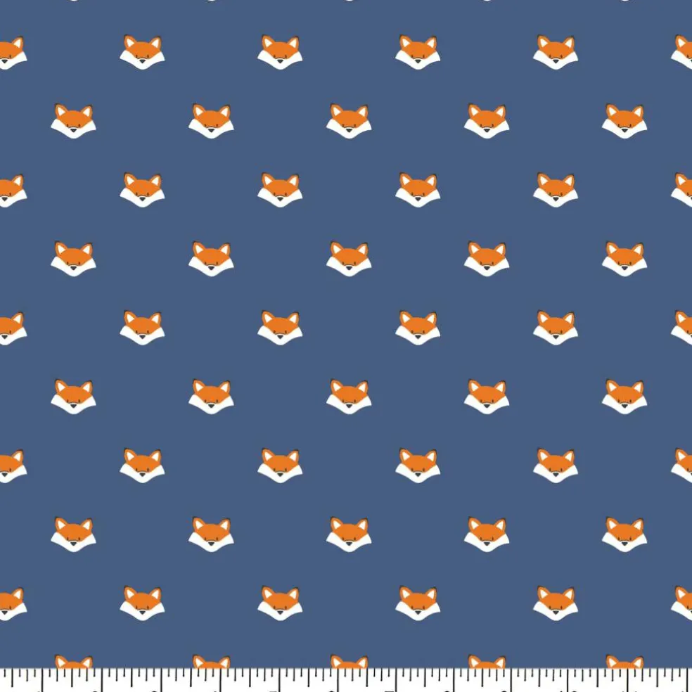 Eugene Textiles Navy Fox Flannel