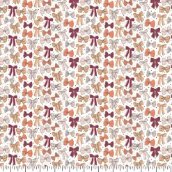 Eugene Textiles Pink Bows on White Cotton Quilting Fabric