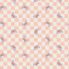Eugene Textiles Pink Checkerboard Butterflies Cotton Quilting Fabric