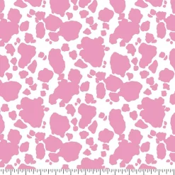 Eugene Textiles Pink Cow Print Cotton Quilting Fabric