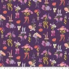 Eugene Textiles Purple Flowers & Bows Cotton Quilting Fabric