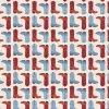 Eugene Textiles Red & Blue Cowboy Boots Cotton Quilting Fabric