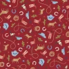 Eugene Textiles Red Cowboy Toss Cotton Quilting Fabric