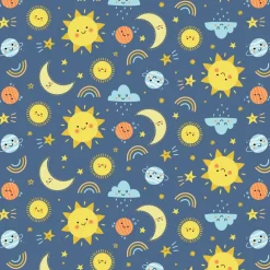 Eugene Textiles Sun & Moon Blue Flannel