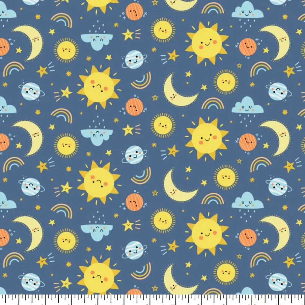 Eugene Textiles Sun & Moon Blue Flannel