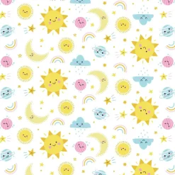 Eugene Textiles Sun & Moon White Flannel
