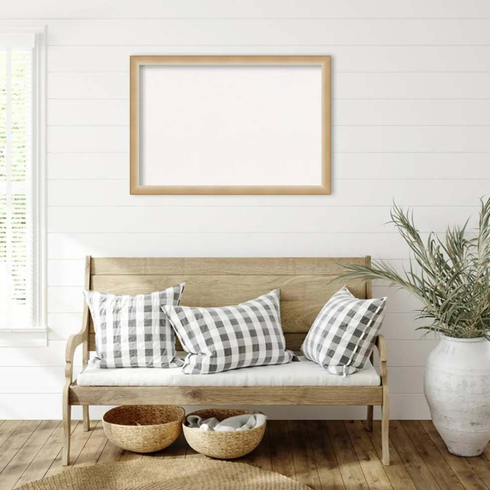 Eva Narrow Framed Corkboard, White Cork