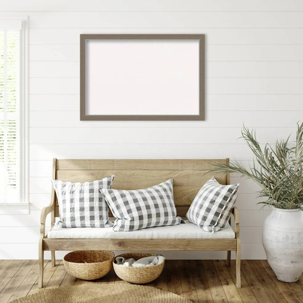 Eva Narrow Framed Corkboard, White Cork