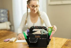 Everything Mary Black & Floral Collapsible Craft Caddy