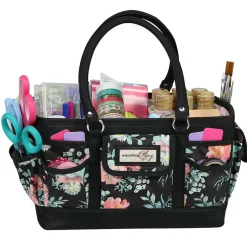 Everything Mary Black & Floral Collapsible Craft Caddy