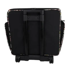 Everything Mary Black Floral Deluxe Collapsible Rolling Craft Bag