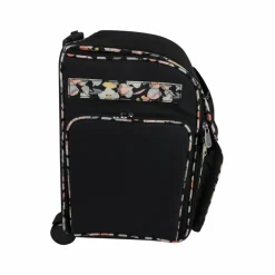Everything Mary Black Floral Deluxe Collapsible Rolling Craft Bag