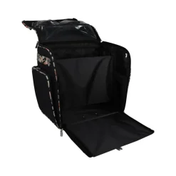 Everything Mary Black Floral Deluxe Collapsible Rolling Craft Bag