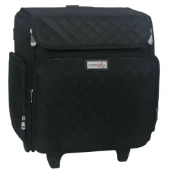 Everything Mary Black Quilted Rolling Scrapbook Storage Tote
