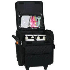 Everything Mary Black Quilted Serger Machine Rolling Storage Case