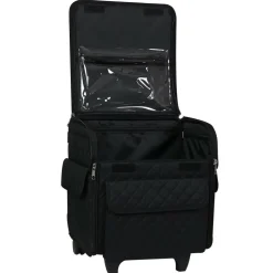 Everything Mary Black Quilted Serger Machine Rolling Storage Case