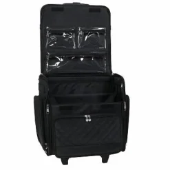 Everything Mary Black Quilted Deluxe Rolling Papercraft Craft Case
