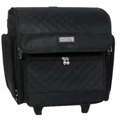 Everything Mary Black Quilted Deluxe Rolling Papercraft Craft Case