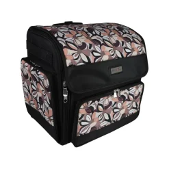 Everything Mary Brown Floral Deluxe Collapsible Rolling Craft Bag